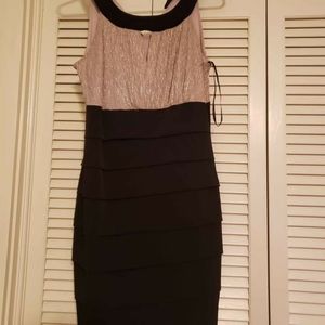 Black and gold cocktail dress